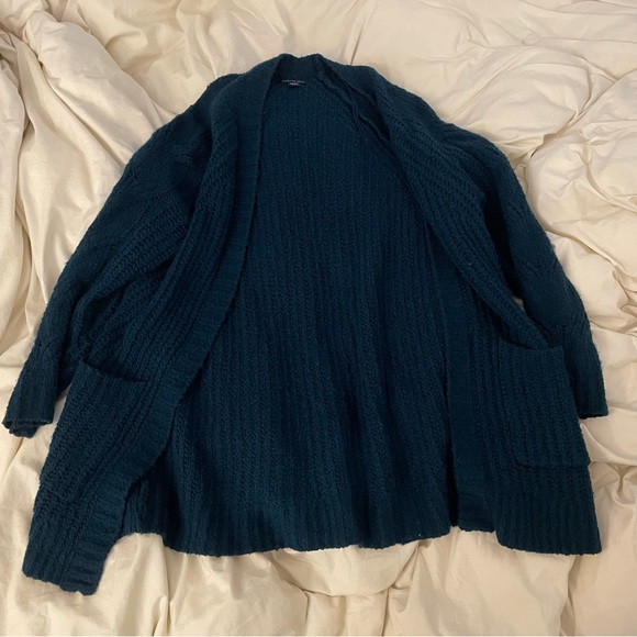 American Eagle Slouchy Cable Cardigan in Teal, XXS - Picture 4 of 4